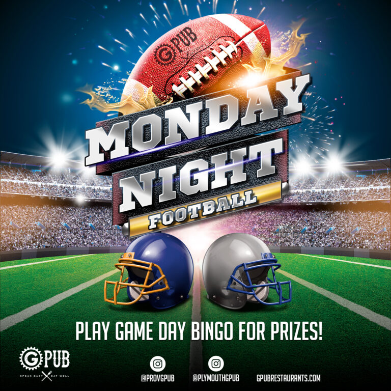 Monday Night Football Steelers vs Colts - GPub Restaurants - Providence  GPub - Plymouth GPub